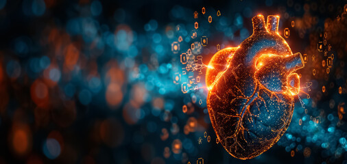 Heart health care technology concept
