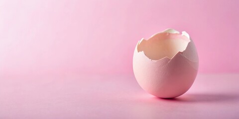 Broken vertical eggshell in pink pastel colors, eggshell, broken, vertical, pastel colors, pink,, fragile, delicate