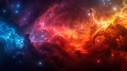 Obraz premium Space background with stardust and shining stars. Realistic cosmos and color nebula. Colorful galaxy