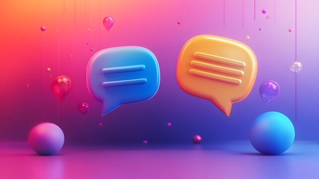 3d Chat bubble. Talk, dialogue, messenger or online support concept. concept. 
