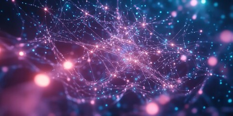 Obraz premium abstract background with glowing particles and stars