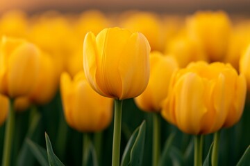 Obraz premium Close-up of colorful tulips in full bloom, showcasing vibrant pink, red, and yellow petals.