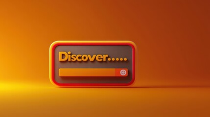 A vibrant button graphic inviting users to explore or discover content.