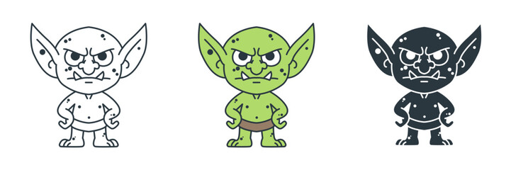 Goblin icon symbol vector illustration isolated on white background