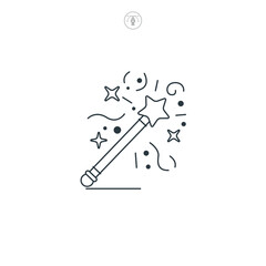 Magic Wand icon symbol vector illustration isolated on white background