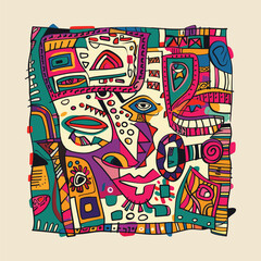 Eye abstract Hand Drawn Doodle Vector Design