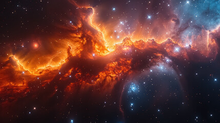 Fototapeta premium Space background with stardust and shining stars. Realistic cosmos and color nebula. Colorful galaxy