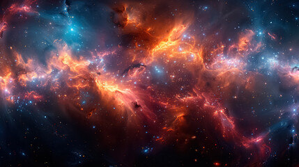 Fototapeta premium Space background with stardust and shining stars. Realistic cosmos and color nebula. Colorful galaxy