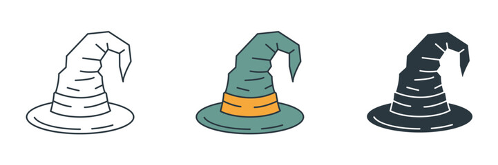 Wizard Hat icon symbol vector illustration isolated on white background