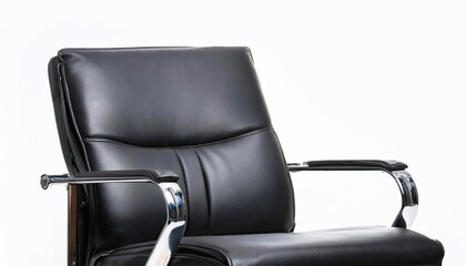 Black office chair isolated close up