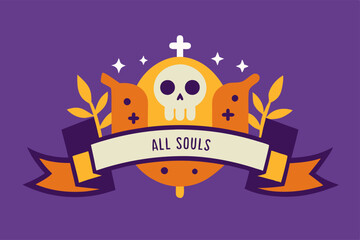 Vibrant all souls day concept banner design for holiday commemoration