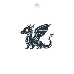 Dragon icon symbol vector illustration isolated on white background