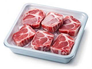 Illustration of a Pack of Frozen Meat, Ideal for Culinary Projects, Grocery Stores, and Food Preparation Visuals