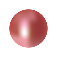 Pink metallic ball on transparent background