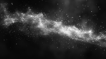 Obraz premium Abstract White Dust Particles on Black Background
