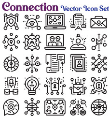 Set of connection vector icon set