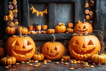 Obraz premium Halloween holiday background
