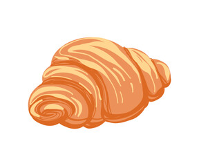 Hand drawn croissant. Food, sweets, pastries. Vector illustration in flat style.