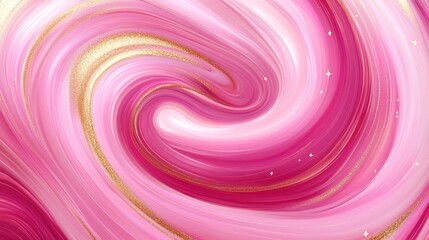 Obraz premium This exquisite abstract marble texture features soft pink swirls infused with gold flecks, ideal for backgrounds in high-end designs and artistic projects