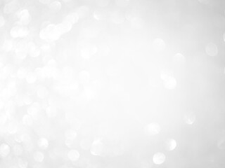 Background grey bokeh abstarct white beige circle light texture bubble blur pattern defocused glowing sparkle snow glitter snowflake magig backdrop ecosystem foreground card silver space decoration.