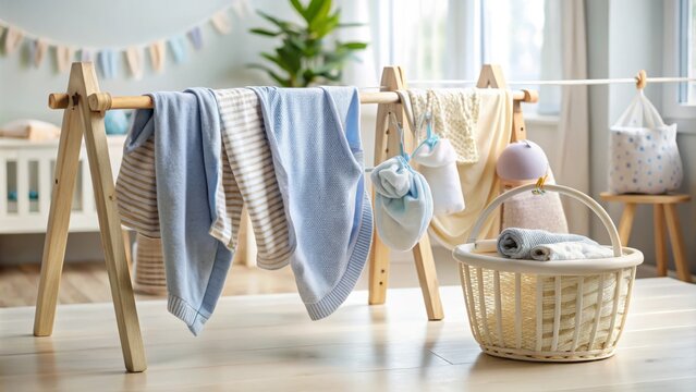 Soft Baby Swaddle and Cloth Drying on Hanger - Perfect for Newborn Essentials and Nursery Organization
