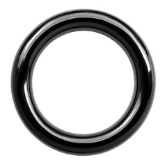 Sleek black glossy ring isolated on white background. Perfect for design use in various concepts and projects isolate on transparency background