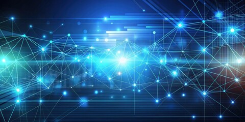 Fototapeta premium Abstract technology background with digital lines and geometric shapes, abstract, technology, background, digital