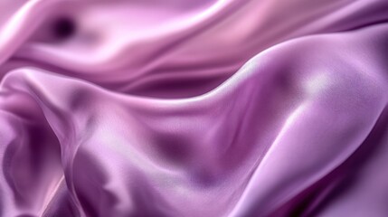 Obraz premium A close-up of flowing lavender silk fabric, showcasing its smooth texture and sheen.