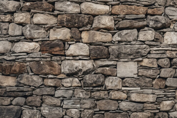 Obraz premium Processed collage of old medieval stone wall texture in daylight. Background for banner