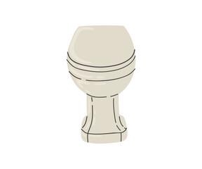 Hand drawn toilet. Toilet, bathroom, hygiene. Vector illustration in flat style.