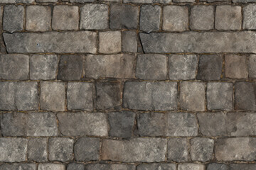 Fototapeta premium Processed collage of old street pavement surface texture. Background for banner, backdrop