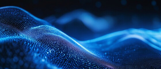 Stunning abstract wave technology backdrop featuring blue light digital effects, designed for a corporate concept 