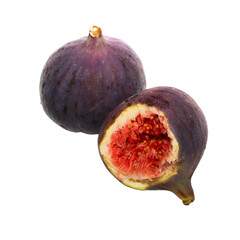 Ripe figs isolated on a transparent background