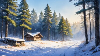 anime japan winter background