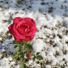 Rose in the snow