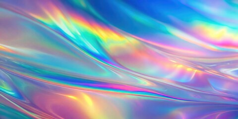 Obraz premium Soft blurry rainbow iridescent hologram glitch background , holographic, gradient, iridescent, rainbow, blurry, soft, prism