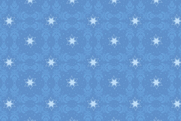 Creative winter pattern with beautiful snowflakes. Icy background, creative snowy design. 