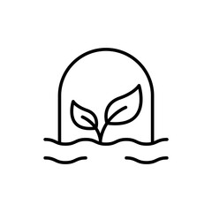 Seeding plant outline icons, minimalist vector illustration ,simple transparent graphic element .Isolated on white background