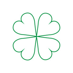 Shamrock icon vector. Clover illustration sign. St Patricks Day symbol or logo.