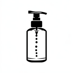 Fototapeta premium Minimalist icon of a hand sanitizer bottle with pump dispenser