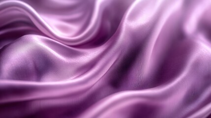 Obraz premium A close-up view of flowing lavender silk fabric showcasing its smooth texture and sheen.