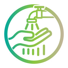 Hand line icon. world hand washing day on line gradient style