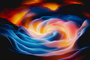 Swirling cloud vortex illuminated by soft sunlight, hyper-detailed stormy sky