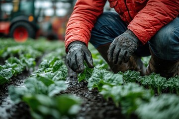 Farmer Working In Field