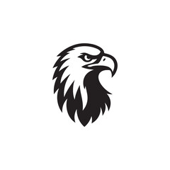 Abstract Eagle or Hawk Head Vector Isolated on White - Mascot and Branding Template.