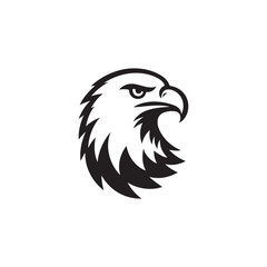 Abstract Eagle Head Isolated on White - Vector Badge or Branding Illustration.