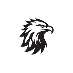 Abstract Eagle Head Isolated on White - Vector Badge or Branding Illustration.