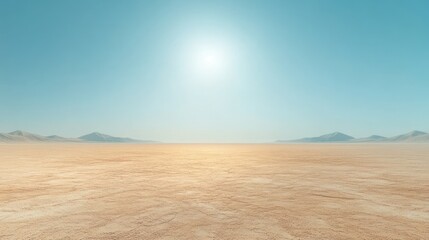 Fototapeta premium Vast Desert Landscape with Mountains