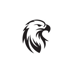 Vector Eagle Head on White - Abstract Template for Branding and Logos.
