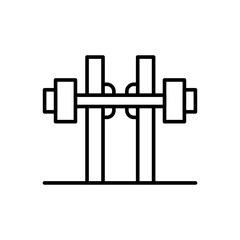 Barbell outline icons, minimalist vector illustration ,simple transparent graphic element .Isolated on white background